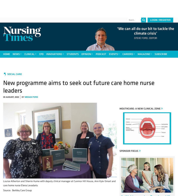 Nursing Times coverage: Pioneering neurodiverse recruitment: how Berkley Care Group is rethinking the talent pipeline