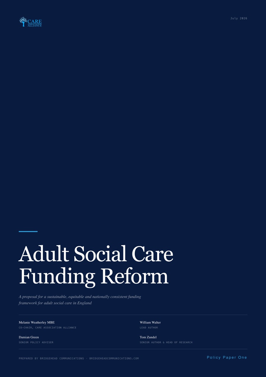 Adult Social Care Funding Reform: report cover